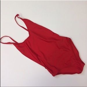 Red one-piece swimsuit